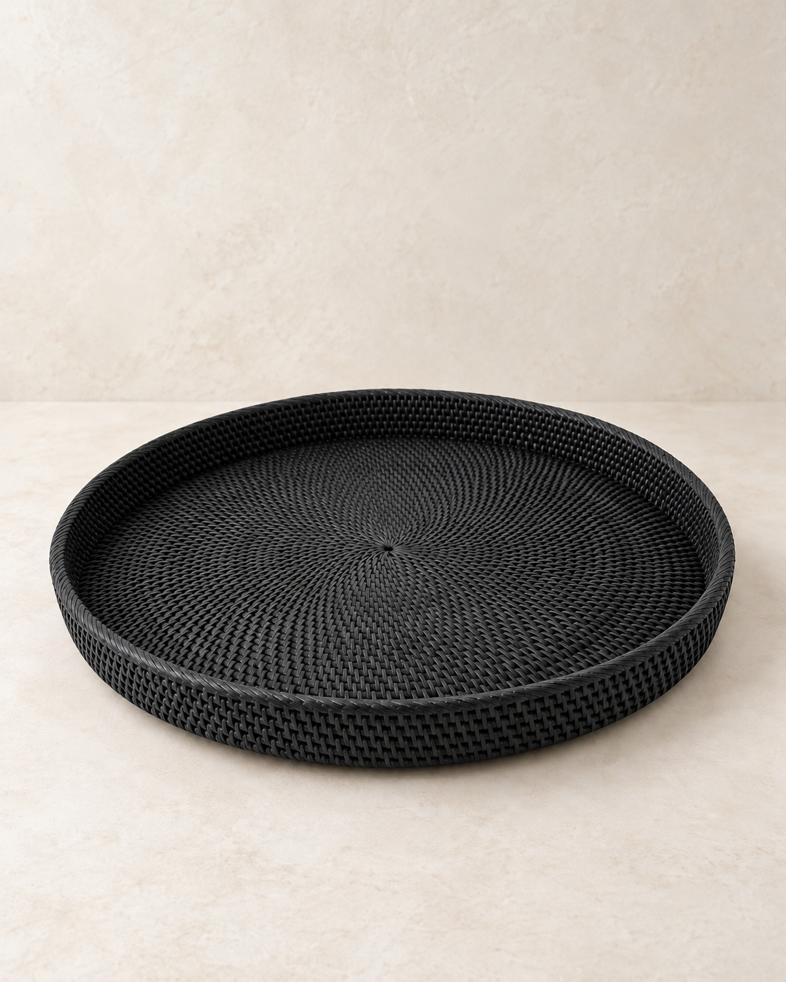 Rotan dienblad 50 cm zwart