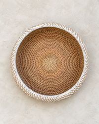 Rotan schaal 30 cm naturel wit