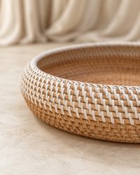 Rotan schaal 30 cm naturel wit