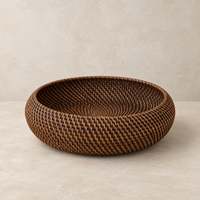 Rotan schaal 30 cm donkerbruin
