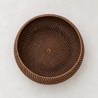 Rotan schaal 30 cm donkerbruin