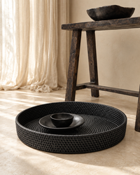 Rotan dienblad 50 cm zwart