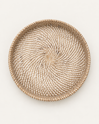 Rotan dienblad 30 cm white wash