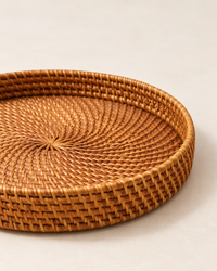 Rotan dienblad 30 cm bruin