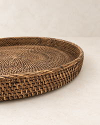 Rotan dienblad 50 cm donker