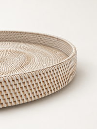 Rotan dienblad 50 cm wit