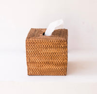 Rotan tissue box bruin