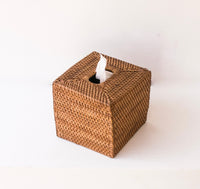 Rotan tissue box bruin