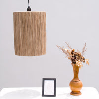 Raffia tube lamp large