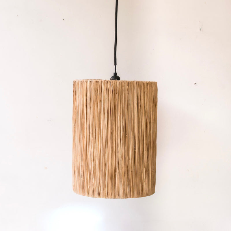 Raffia tube lamp large